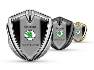 Skoda Metal Abovedado Emblema Sumo Manera Desliz Diseño